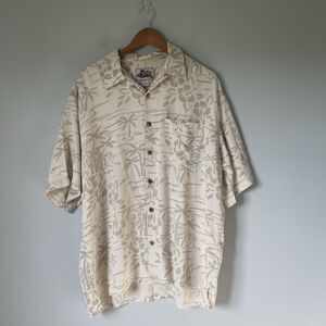Paradise Coves 100% Silk Tropical Hawaiian Button Down Top Shirt Men's Size XL
